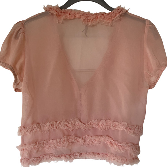 Charlotte Russe BOHO Crop Top Button Up - Picture 5 of 7